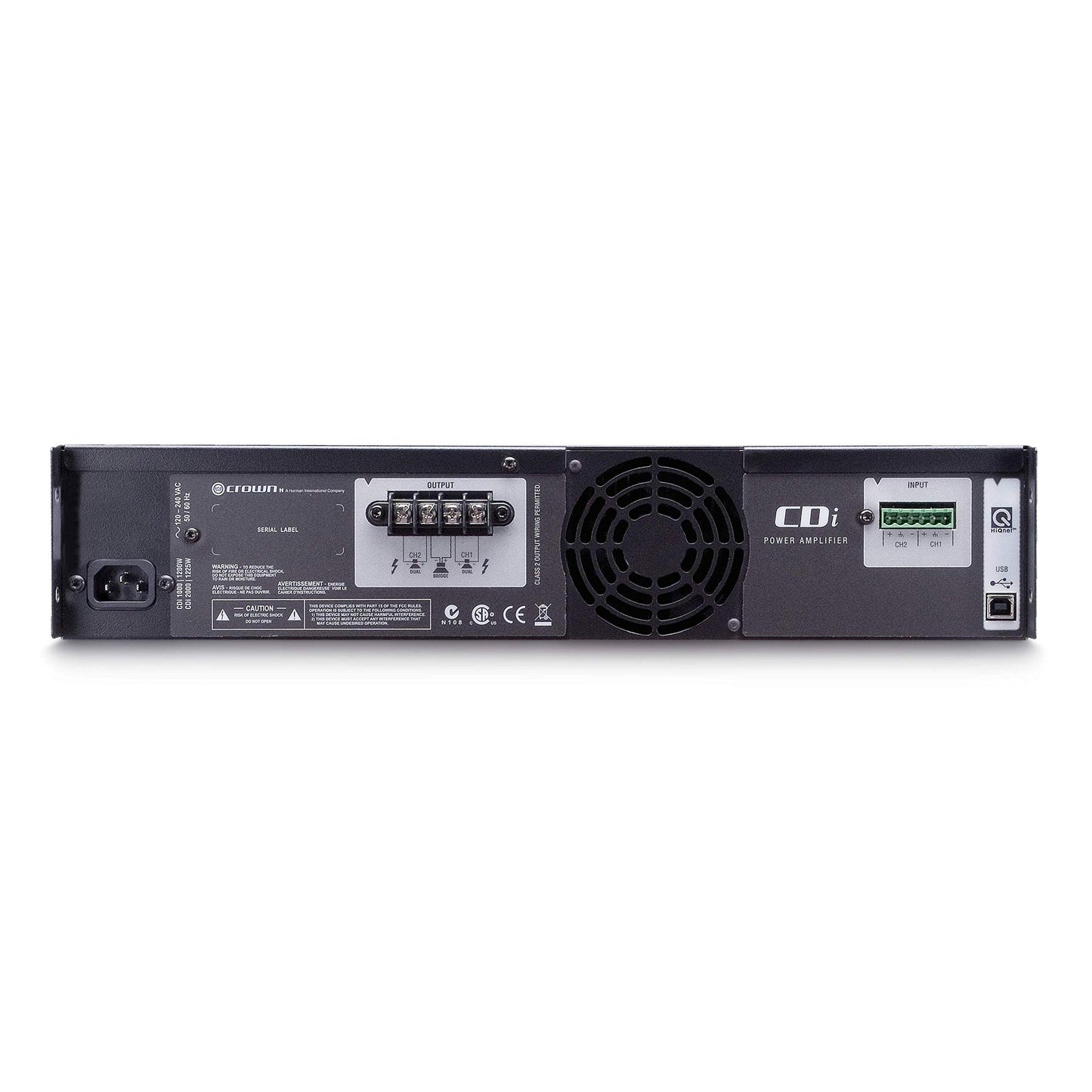 Crown CDi 1000 Two-Channel, 500-Watt @ 4Ω, 70V/140V Power Amplifier