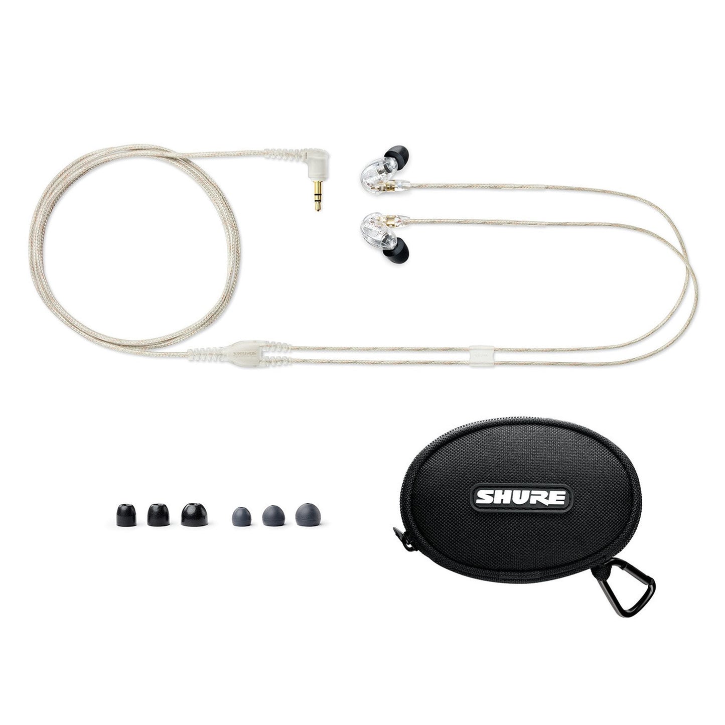 Shure SE215 PRO Wired Earbuds - Professional Sound Isolating Earphones, Clear Sound & Deep Bass, Single Dynamic MicroDriver, Secure Fit in Ear Monitor, plus Carrying Case & Fit Kit - Clear (SE215-CL)