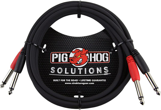 Pig Hog PD-21406 Dual 1/4" Mono (Male) Cable, 6 Feet