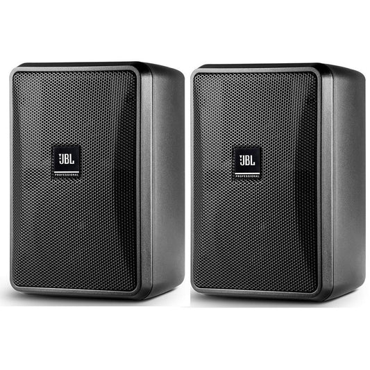 JBL Professional Control 23-1 Ultra-Compact 8-Ohm Indoor/Outdoor Background/Foreground Speaker, Black, Sold as Pair