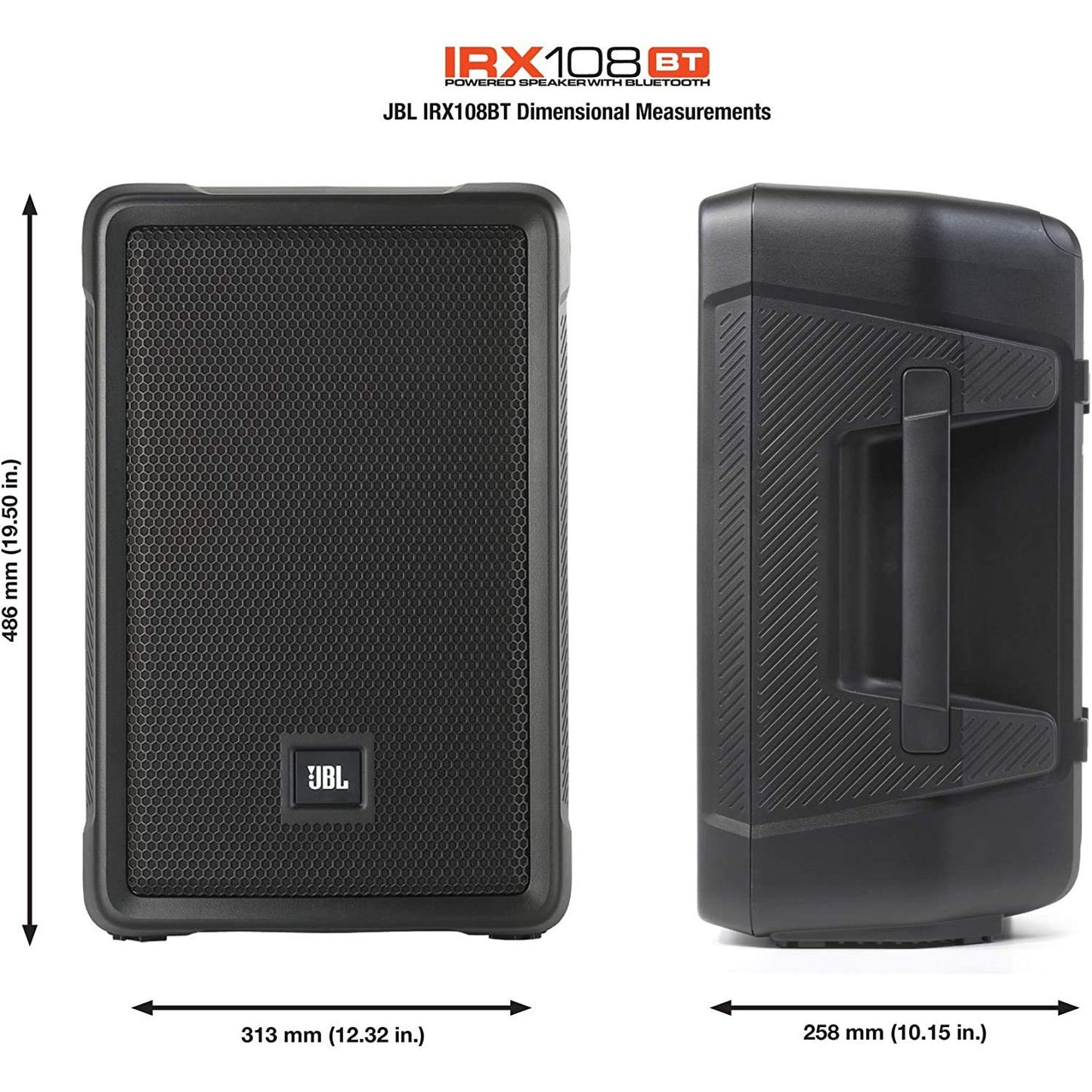 JBL Professional IRX108 Powered Portable Speaker with Bluetooth, 8-Inch, Black