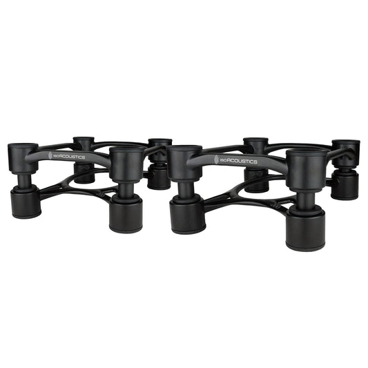 IsoAcoustics Aperta Series Isolation Speaker Stands with Tilt Adjustment: Aperta200 (7.8" x 10") Black Pair