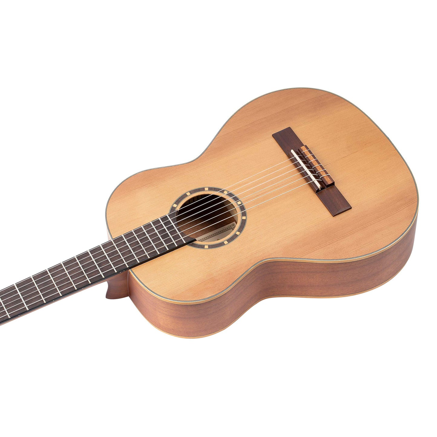 Ortega Guitars 6 String Family Series 3/4 Size Nylon Classical Guitar w/Bag, Right, Cedar Top-Natural-Satin, (R122-3/4)