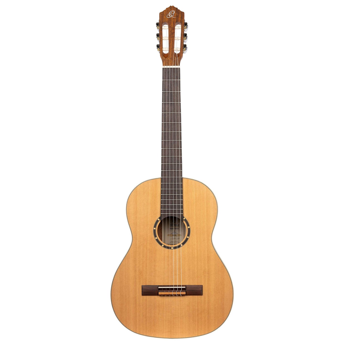 Ortega Guitars 6 String Family Series Full Size Left-Handed Nylon Classical Guitar w/Bag, Cedar Top-Natural-Satin, (R122L)