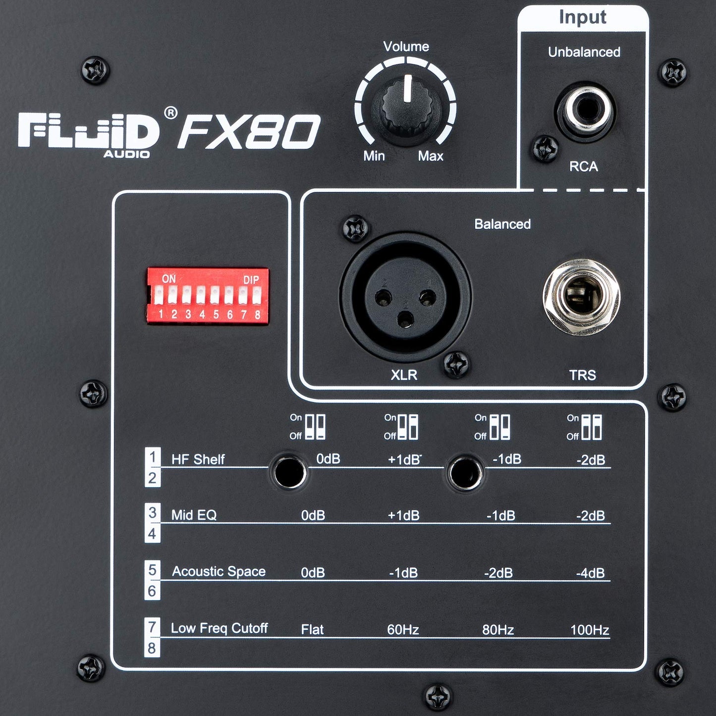 Fluid Audio FX80 Black : 8" Single Point Source Coax Reference Monitor, Bi-Amplified 110w 35Hz - 22kHz (+/-3db)