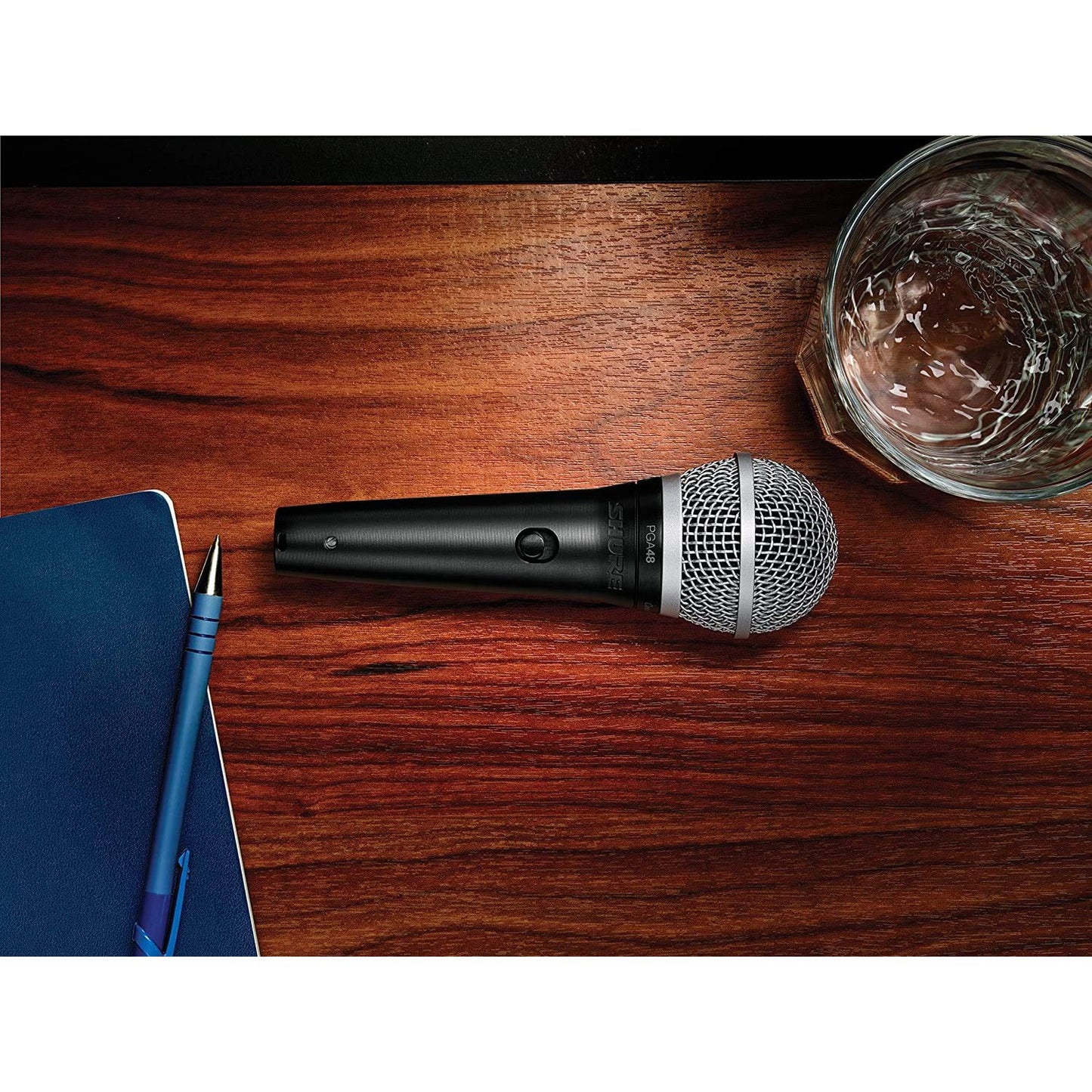 Shure PGA48 Dynamic Microphone - Handheld Mic for Vocals with Cardioid Pick-up Pattern, Discrete On/Off Switch, 3-pin XLR Connector, 15' XLR-to-XLR Cable, Stand Adapter and Zipper Pouch (PGA48-XLR)