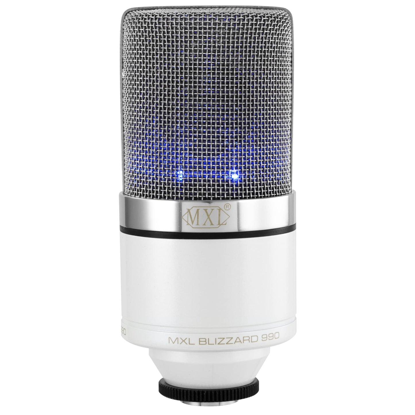 MXL 990 Condenser Microphone for Podcasting, Singing, Home Studio Recording, Gaming & Streaming | Blue LED lights | XLR | Large Diaphragm (BLIZZARD)