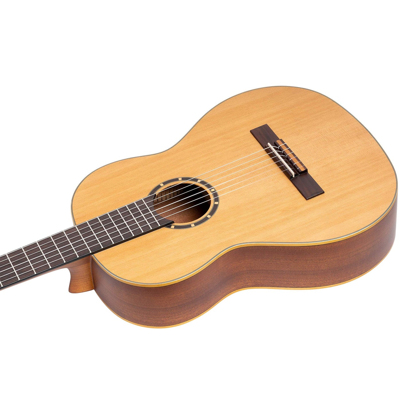 Ortega Guitars 6 String Family Series Full Size Left-Handed Nylon Classical Guitar w/Bag, Cedar Top-Natural-Satin, (R122L)