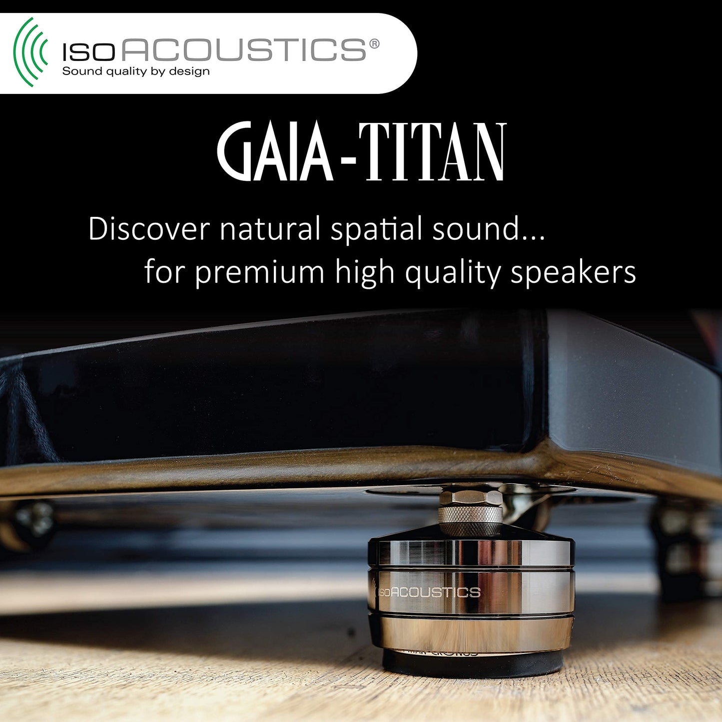 IsoAcoustics Gaia-Titan Series Isolation Feet for Speakers & Subwoofers (Rhea, 420 lb. max) - Set of 4