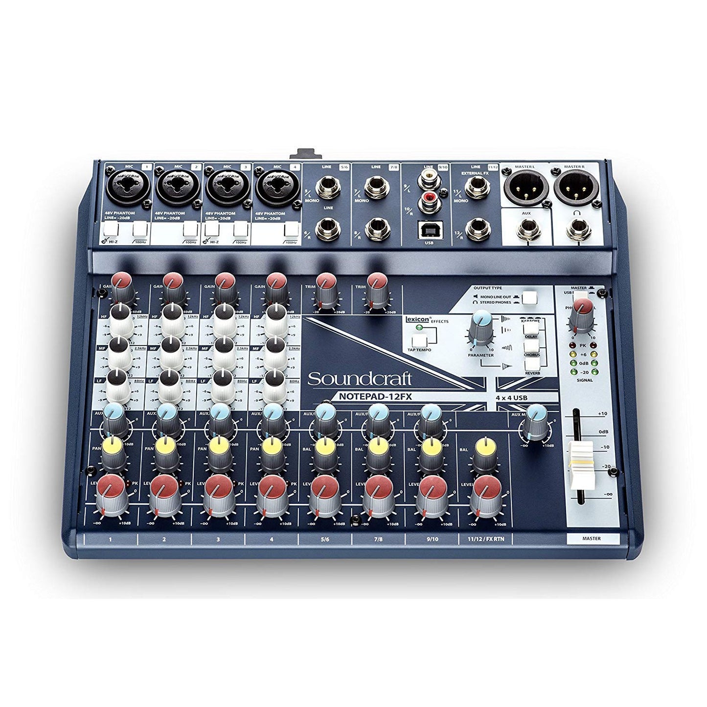 Soundcraft Notepad-12FX Small-format Analog Twelve-Channel Mixing Console with USB I/O and Lexicon Effects (5085985US),Blue