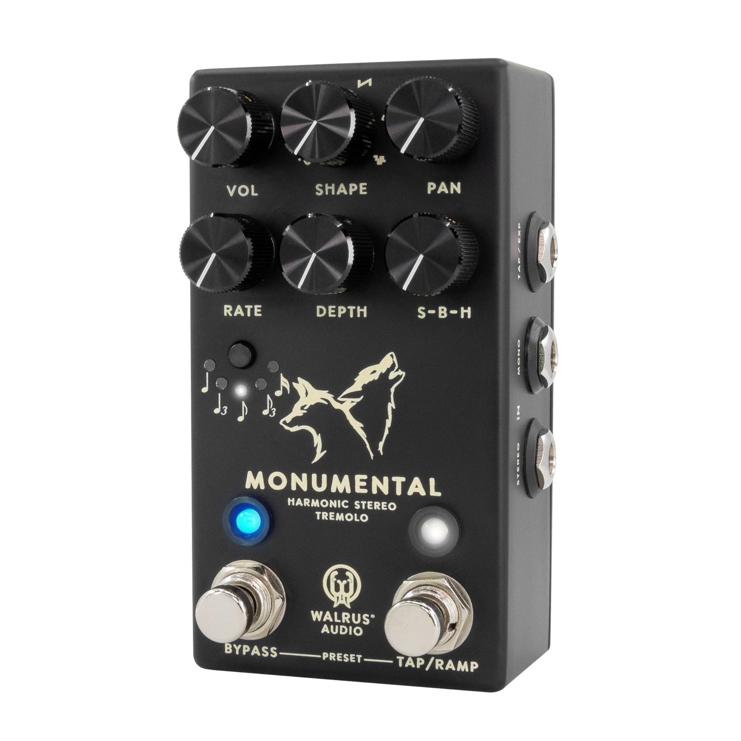 Walrus Audio Monumental Stereo Harmonic Tap Tremolo, Black