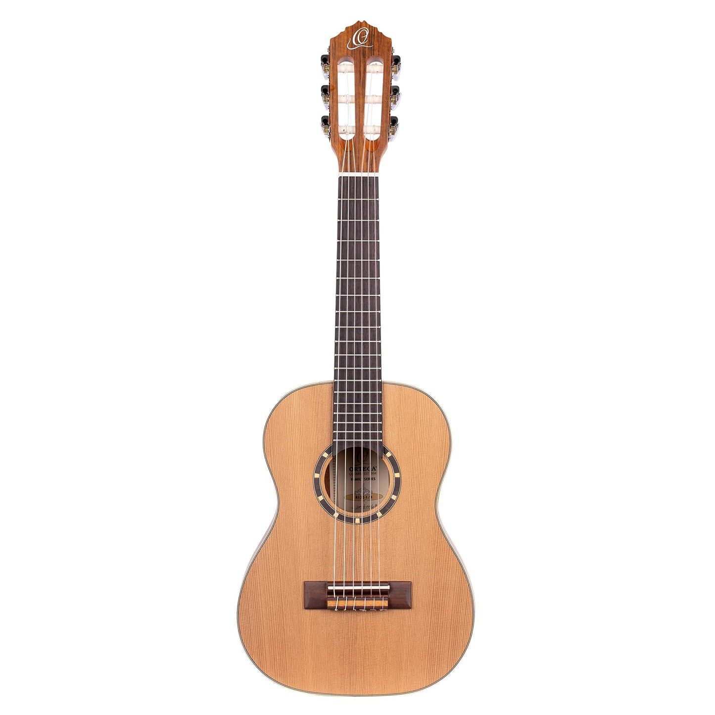 Ortega Guitars 6 String Family Series 1/4 Size Nylon Classical Guitar w/Bag, Right, Cedar Top-Natural-Satin, (R122-1/4)