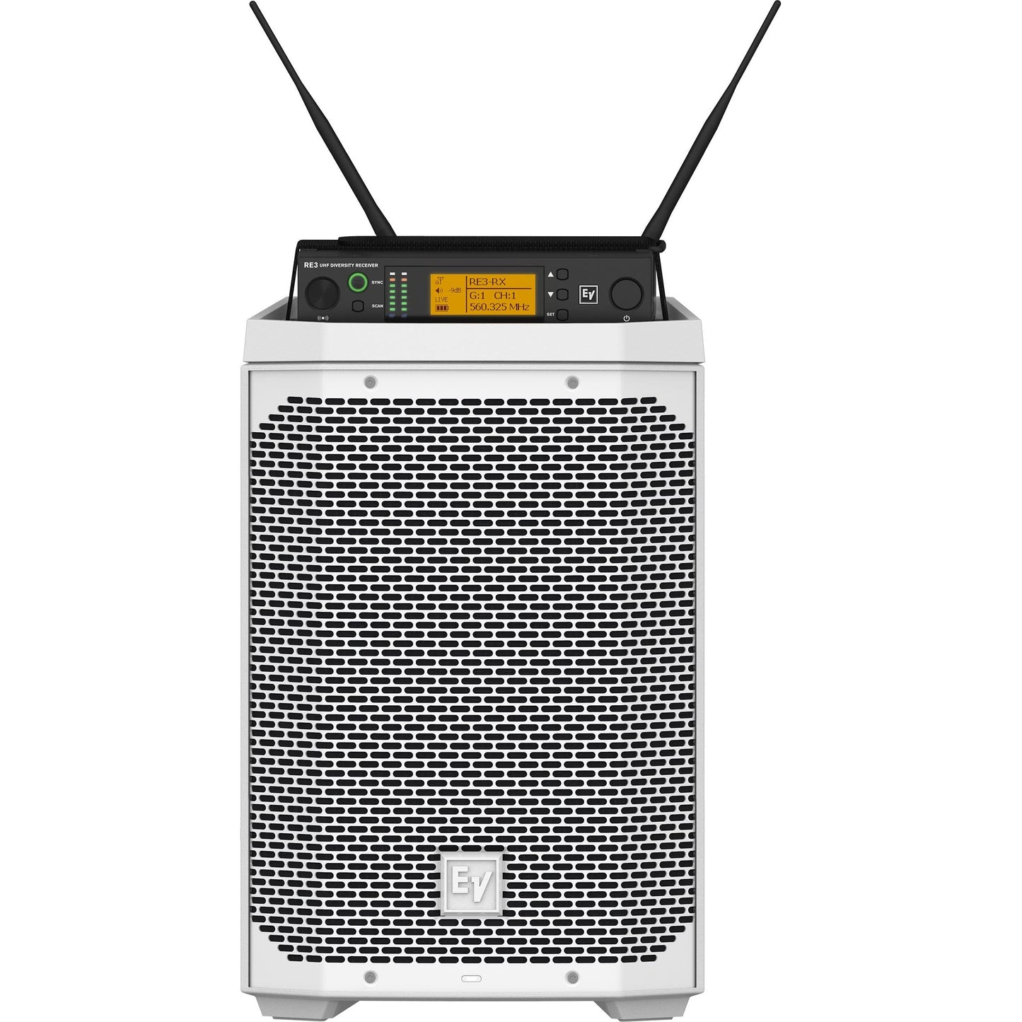 Electro-Voice EVERSE 8 8" 2-Way Battery Powered Loudspeaker with Bluetooth, Automatic Feedback Suppression, and Music Ducking, White