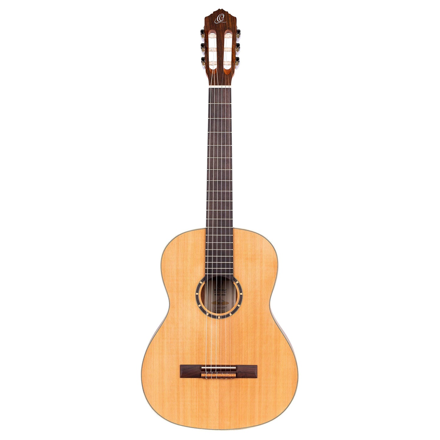 Ortega Guitars 6 String Family Series Full Size Nylon Classical Guitar w/Bag, Right, Cedar Top-Natural-Satin, (R122)