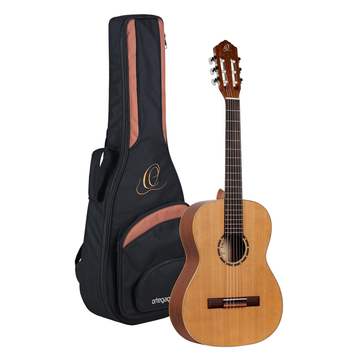 Ortega Guitars 6 String Family Series 7/8 Size Nylon Classical Guitar w/Bag, Right, Cedar Top-Natural-Satin, (R122-7/8)