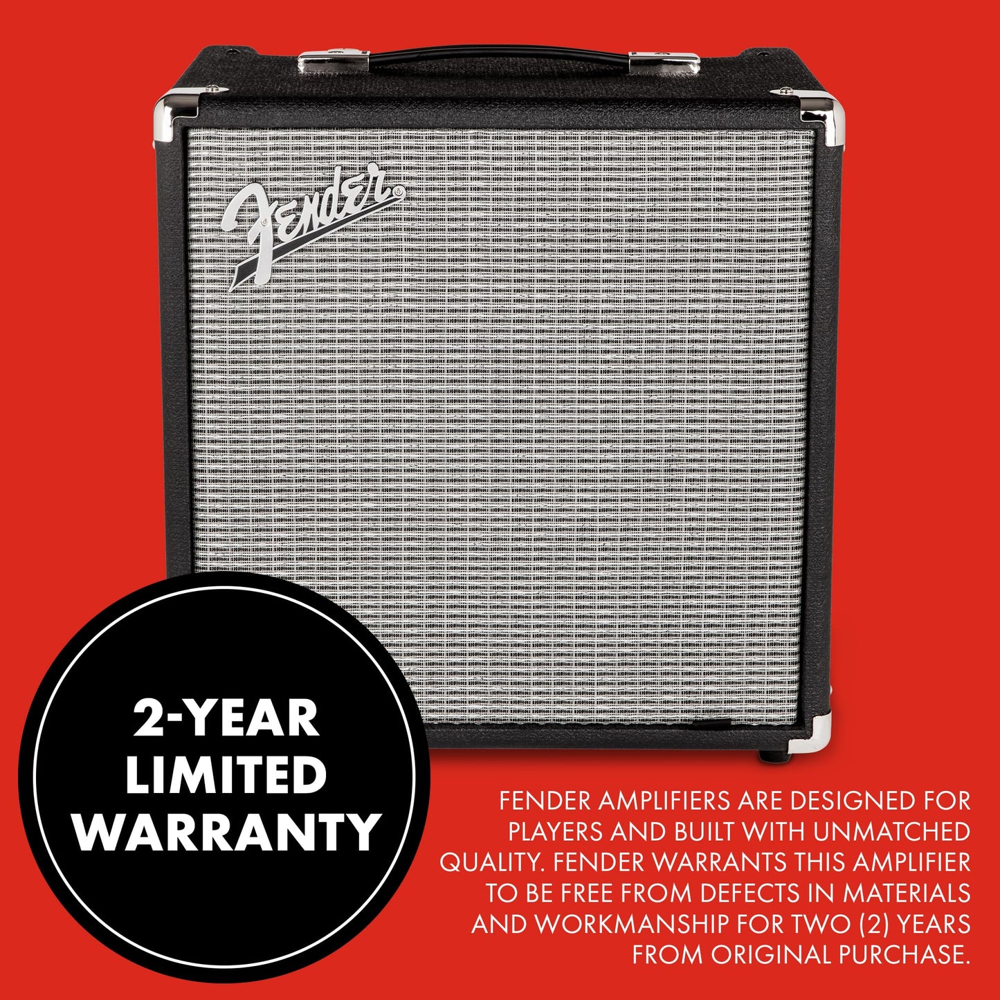 Fender Rumble 25 V3 Bass Amp for Bass Guitar, Bass Combo, 25 Watts, with 2-Year Warranty 8 Inch Speaker, with Overdrive Circuit and Mid-Scoop Contour Switch