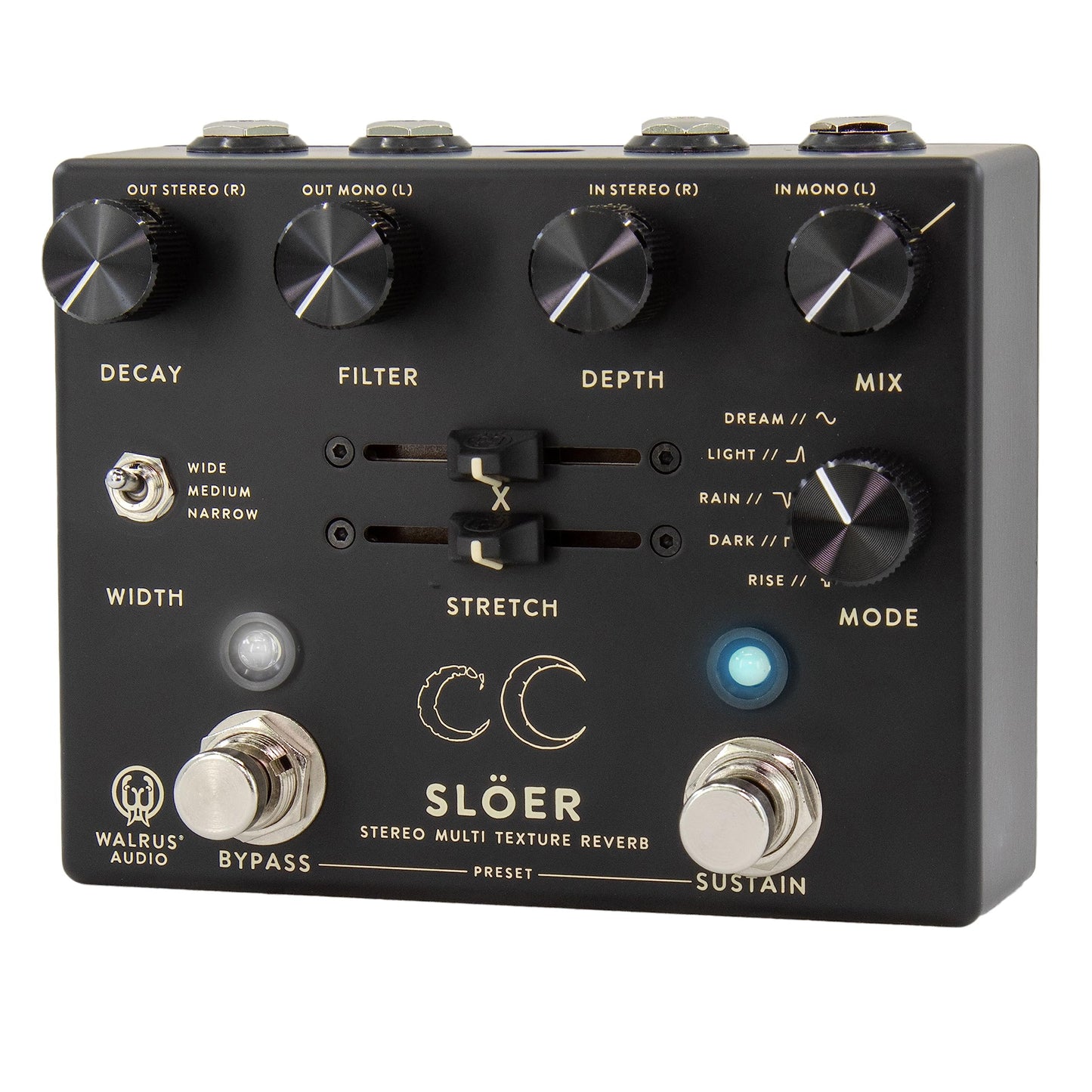 Walrus Audio SLOER Stereo Ambient Reverb, Black, (900-1082BK)