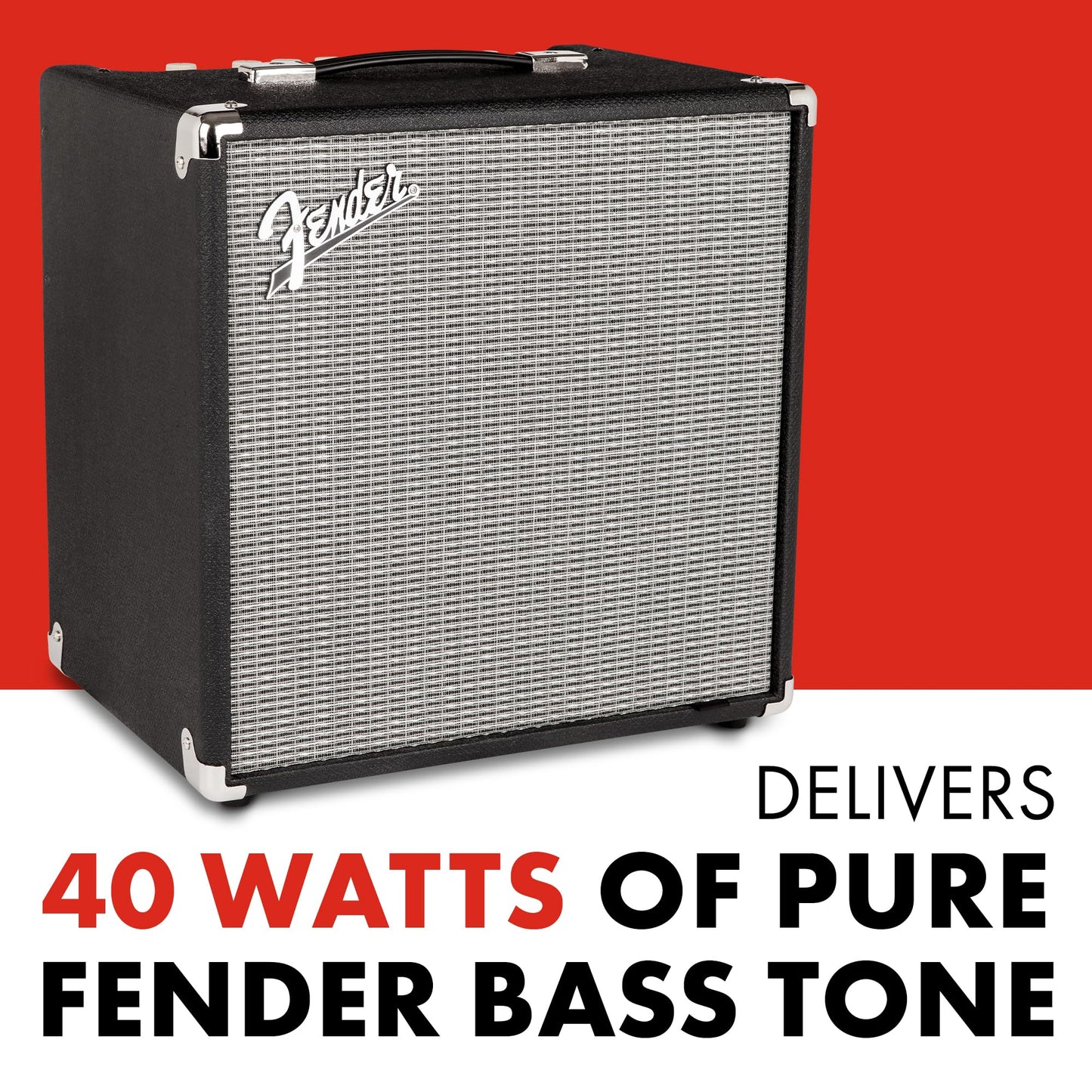 Fender Rumble 40 V3 Bass Amp for Bass Guitar, Bass Combo, 40 Watts, with 2-Year Warranty 8 Inch Speaker, with Overdrive Circuit and Mid-Scoop Contour Switch