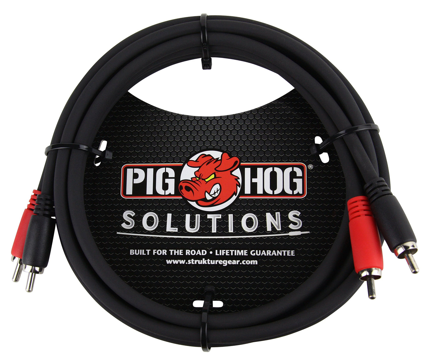 Pig Hog Dual Cable, 6 feet, RCA, Black, (PDRCA06)