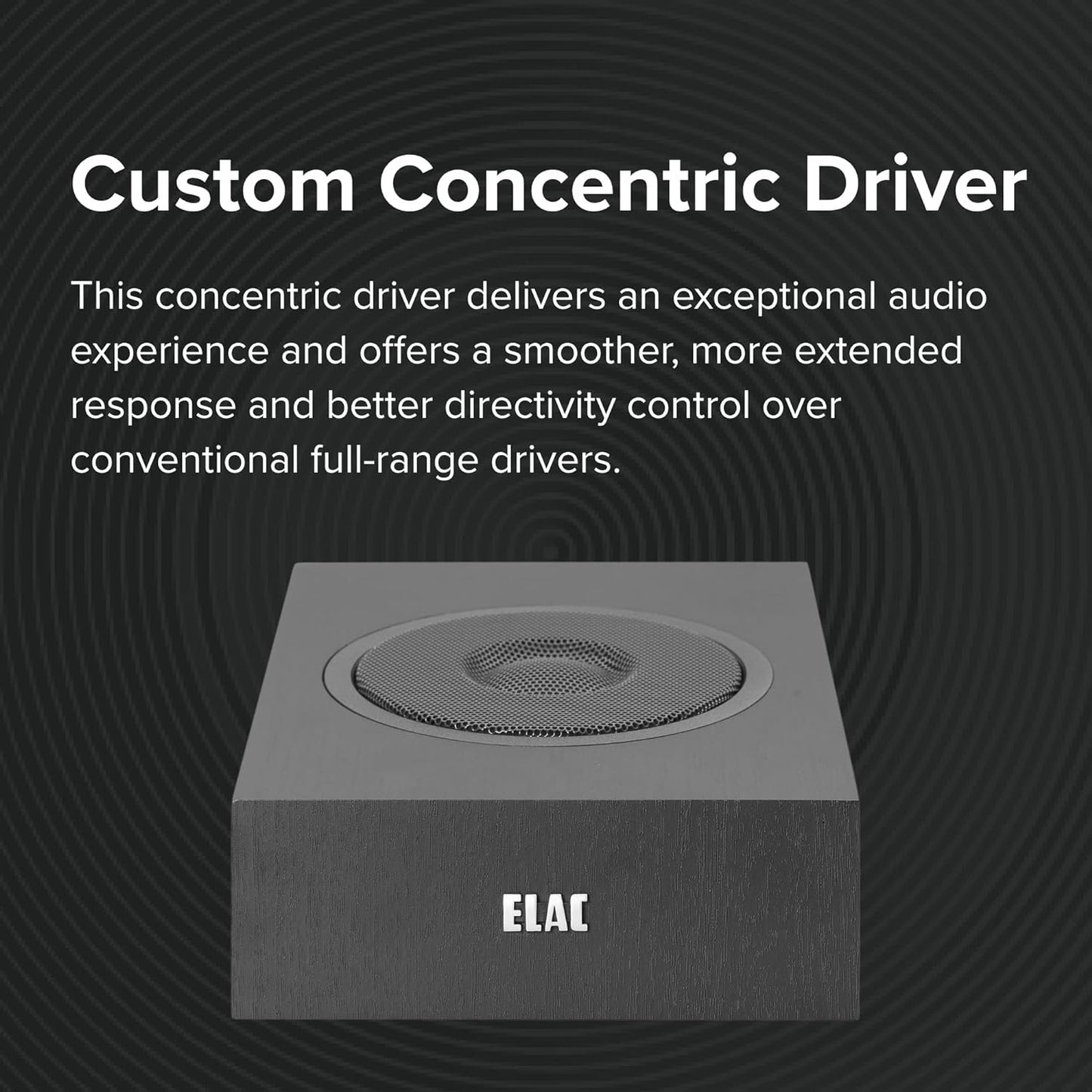 ELAC Debut 2.0 A4.2 Dolby Atmos Module Speakers, Black (Pair) - Concentric Driver with 0.5” Polymer Tweeter & 4” Aramid Fiber Woofer