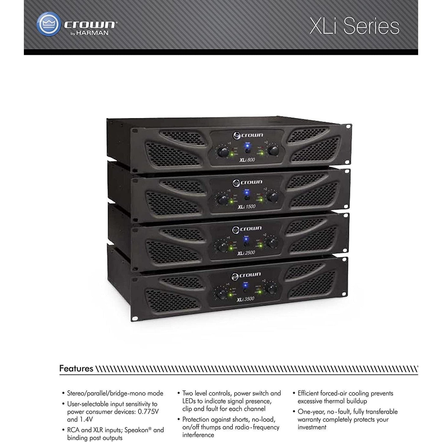 Crown XLi800 Two-channel