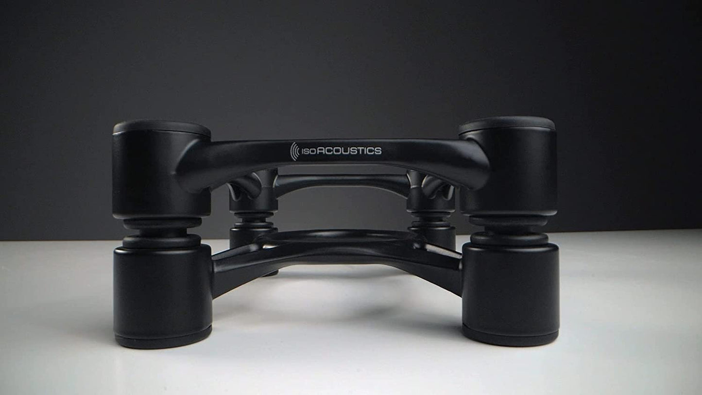 IsoAcoustics Aperta Series Isolation Speaker Stands with Tilt Adjustment: Aperta200 (7.8" x 10") Black Pair