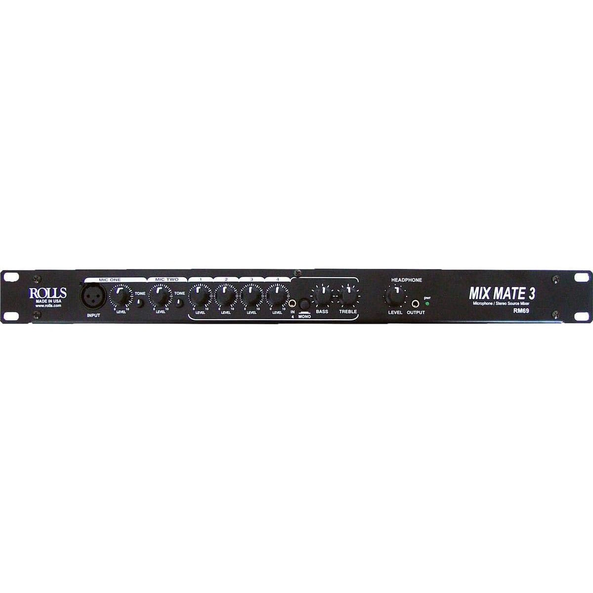 Rolls RM69 MixMate 3 Mic/Source Mixer , Black