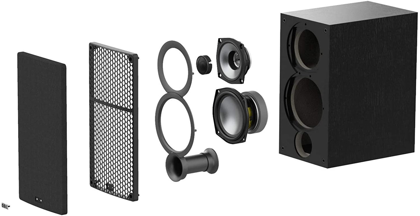 ELAC Uni-Fi 2.0 UB52 Bookshelf Speakers (Pair), Black (UB52-BK)