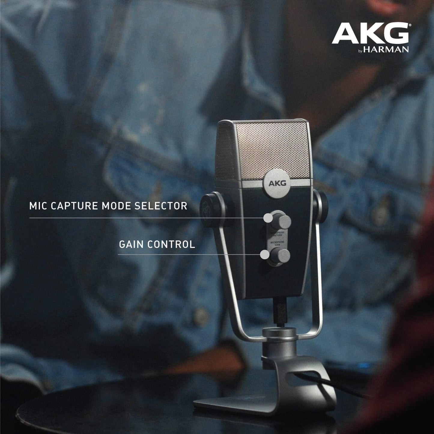 AKG Pro Audio Lyra Ultra-HD, Four Capsule, Multi-Capture Mode, USB-C Condenser Microphone for Recording and Streaming