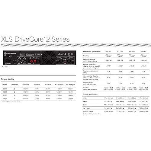 Crown XLS1002 Two-channel, 350-Watt at 4Ω Power Amplifier