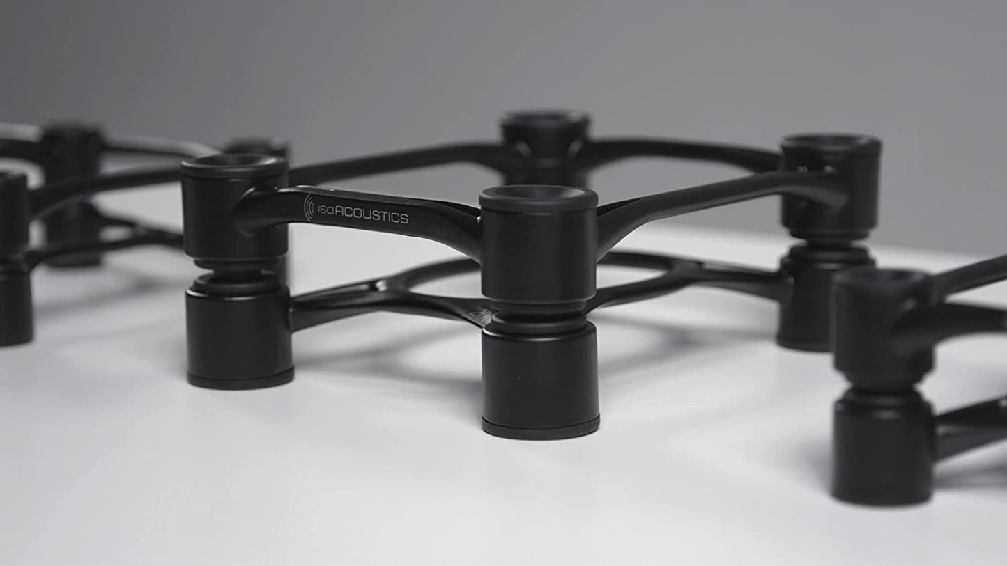 IsoAcoustics Aperta Series Isolation Speaker Stands with Tilt Adjustment: Aperta200 (7.8" x 10") Black Pair