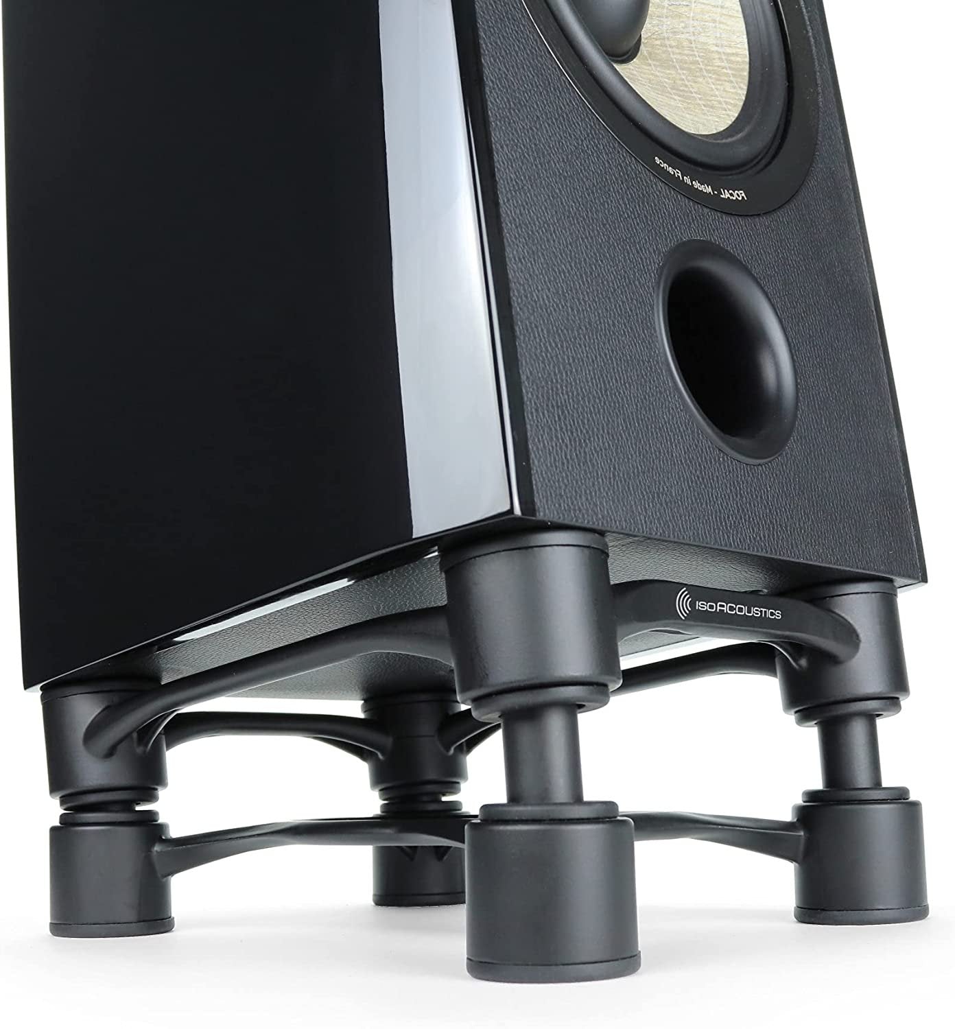 IsoAcoustics Aperta Series Isolation Speaker Stands with Tilt Adjustment: Aperta200 (7.8" x 10") Black Pair