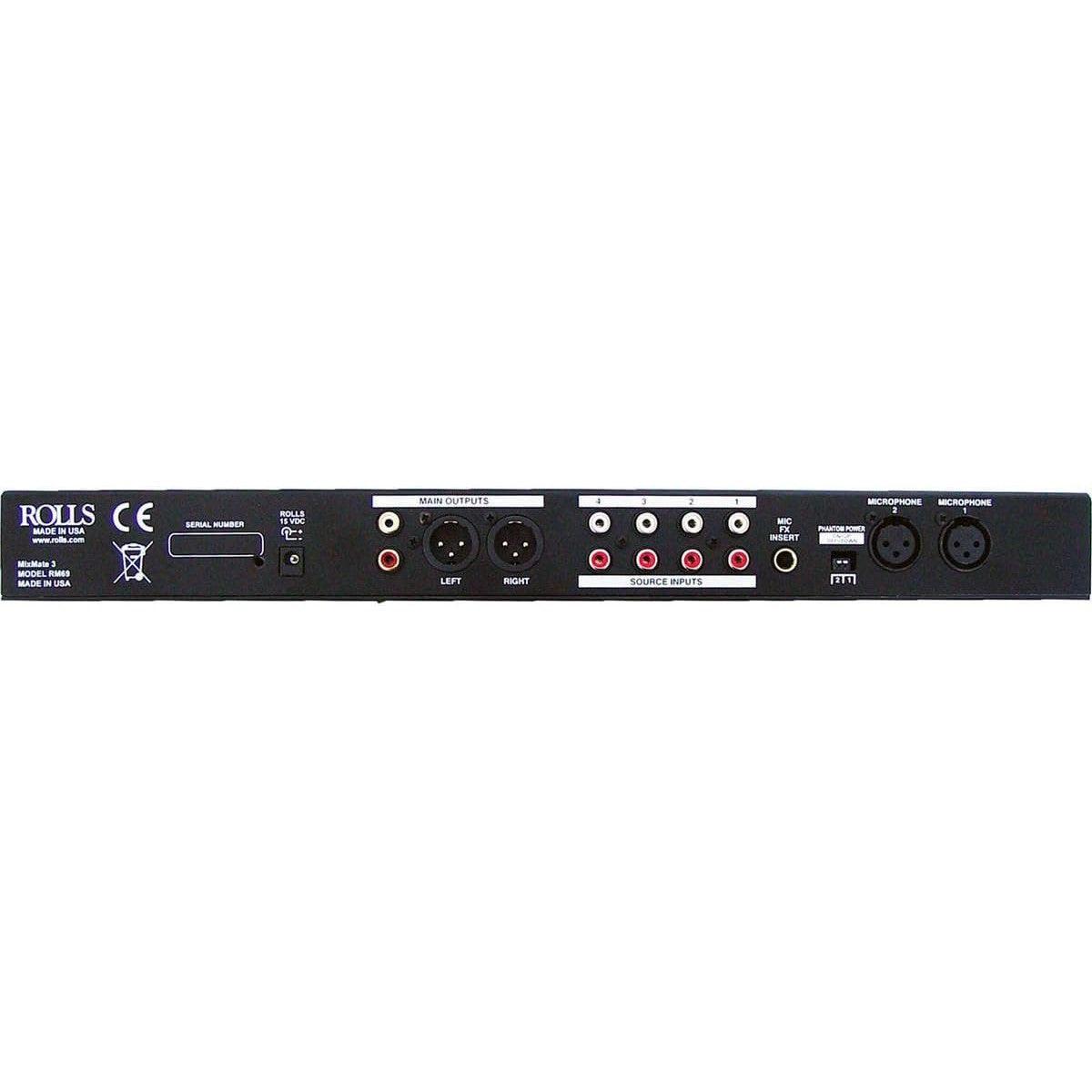 Rolls RM69 MixMate 3 Mic/Source Mixer , Black