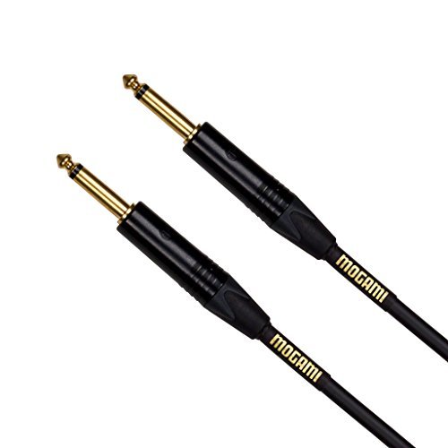 Mogami Gold Instrument Guitar Instrument Cable, 1/4" TS Male Plugs, Gold Contacts, Straight Connectors