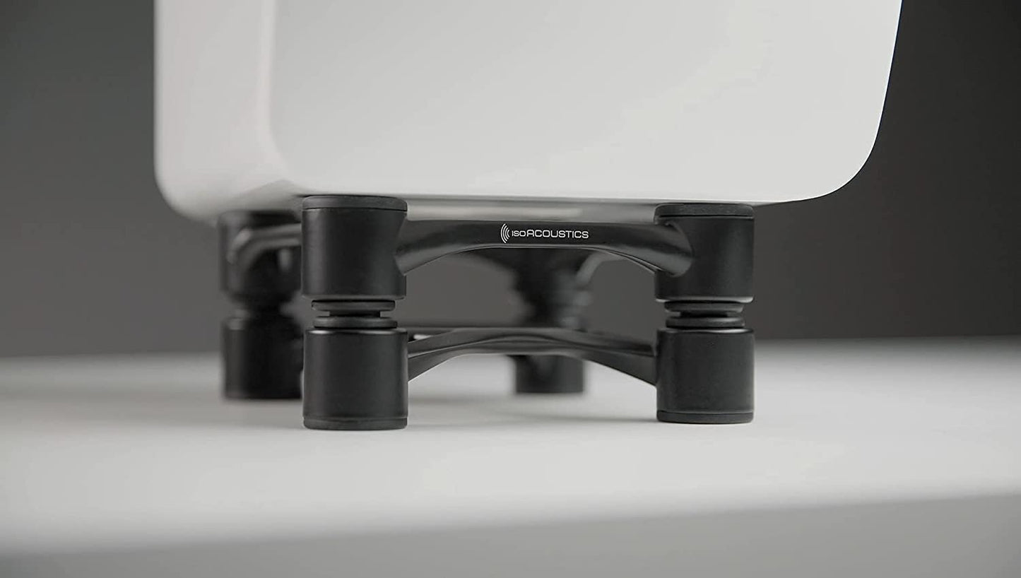 IsoAcoustics Aperta Series Isolation Speaker Stands with Tilt Adjustment: Aperta200 (7.8" x 10") Black Pair