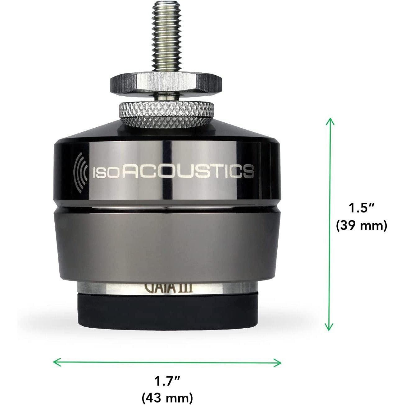 IsoAcoustics Gaia Series Isolation Feet for Speakers & Subwoofers (Gaia III, 70 lb max) – Set of 4