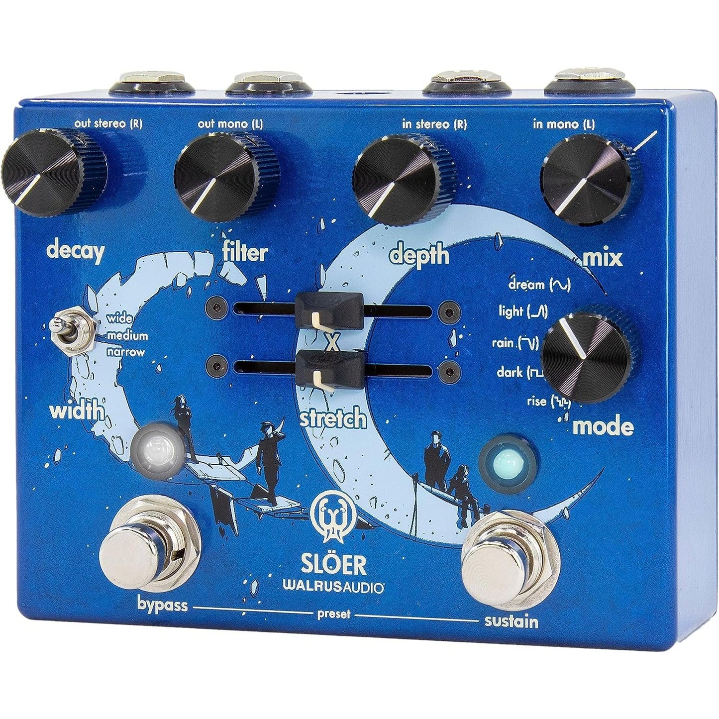 Walrus Audio SLOER Stereo Ambient Reverb, Blue, (900-1082BE)