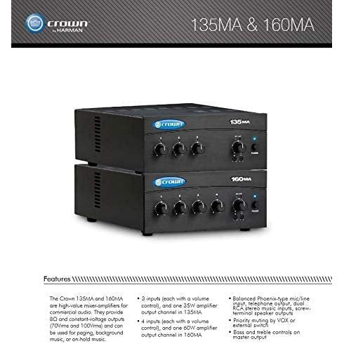 OPEN BOX - Crown 160MA Four-input Mixer/Amplifier