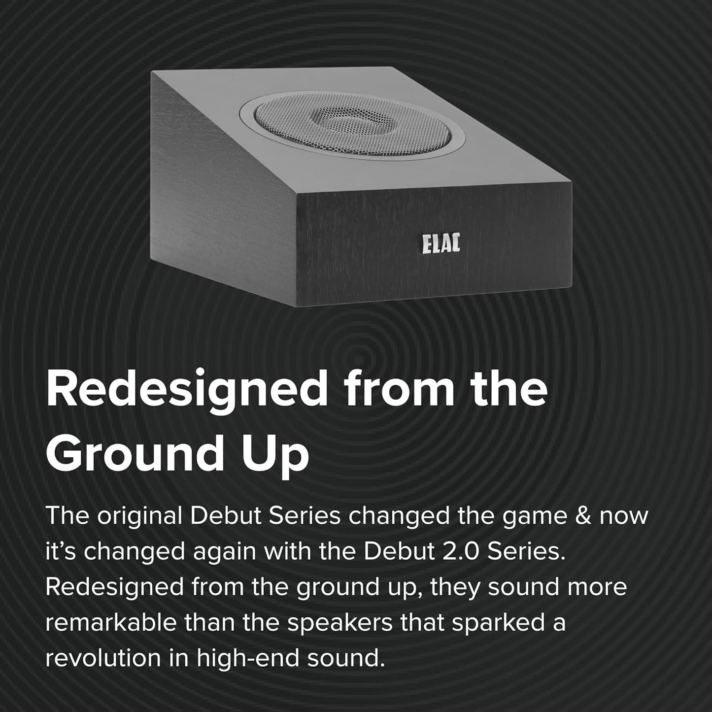 ELAC Debut 2.0 A4.2 Dolby Atmos Module Speakers, Black (Pair) - Concentric Driver with 0.5” Polymer Tweeter & 4” Aramid Fiber Woofer