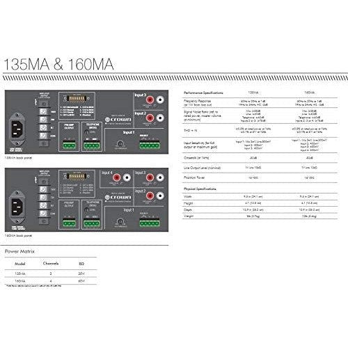 OPEN BOX - Crown 160MA Four-input Mixer/Amplifier