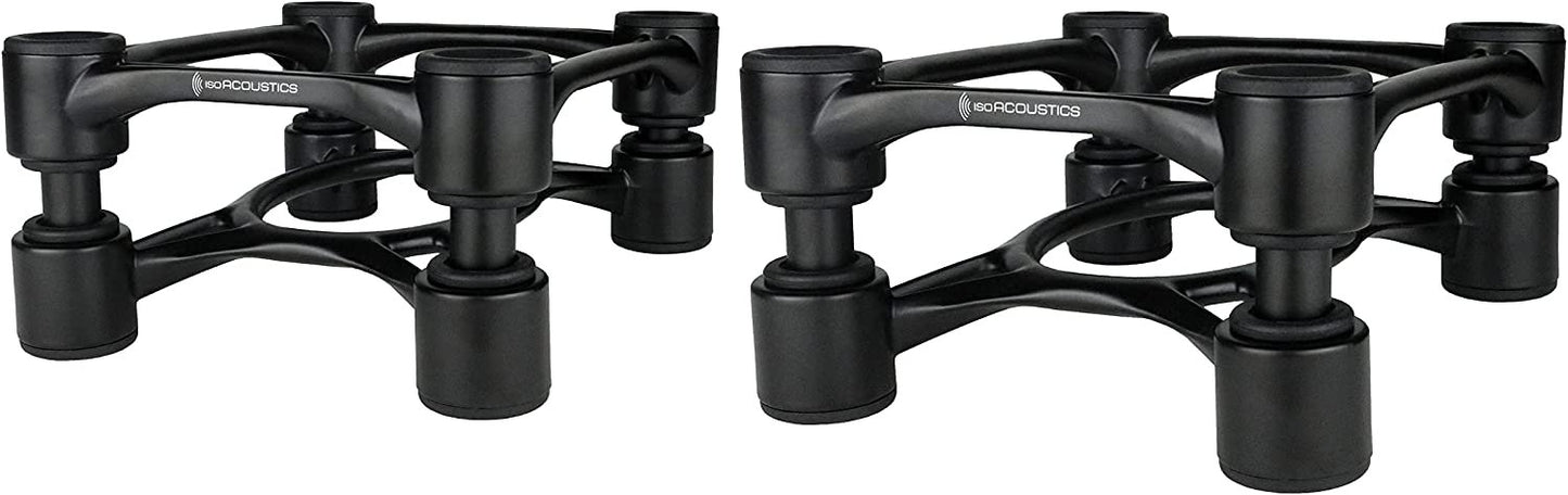 IsoAcoustics Aperta Series Isolation Speaker Stands with Tilt Adjustment: Aperta200 (7.8" x 10") Black Pair