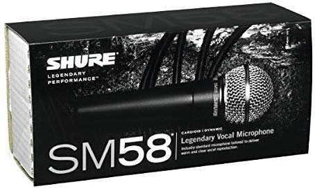 Shure SM58 Cardioid Vocal Microphone & Pig Hog Mic Cable, 20ft XLR - Bundle (Black)
