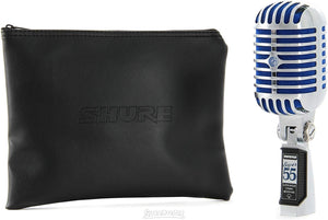 Shure Super 55 Deluxe Vocal Microphone & Pig Hog Black & White Woven Mic Cable, 20ft XLR - Bundle