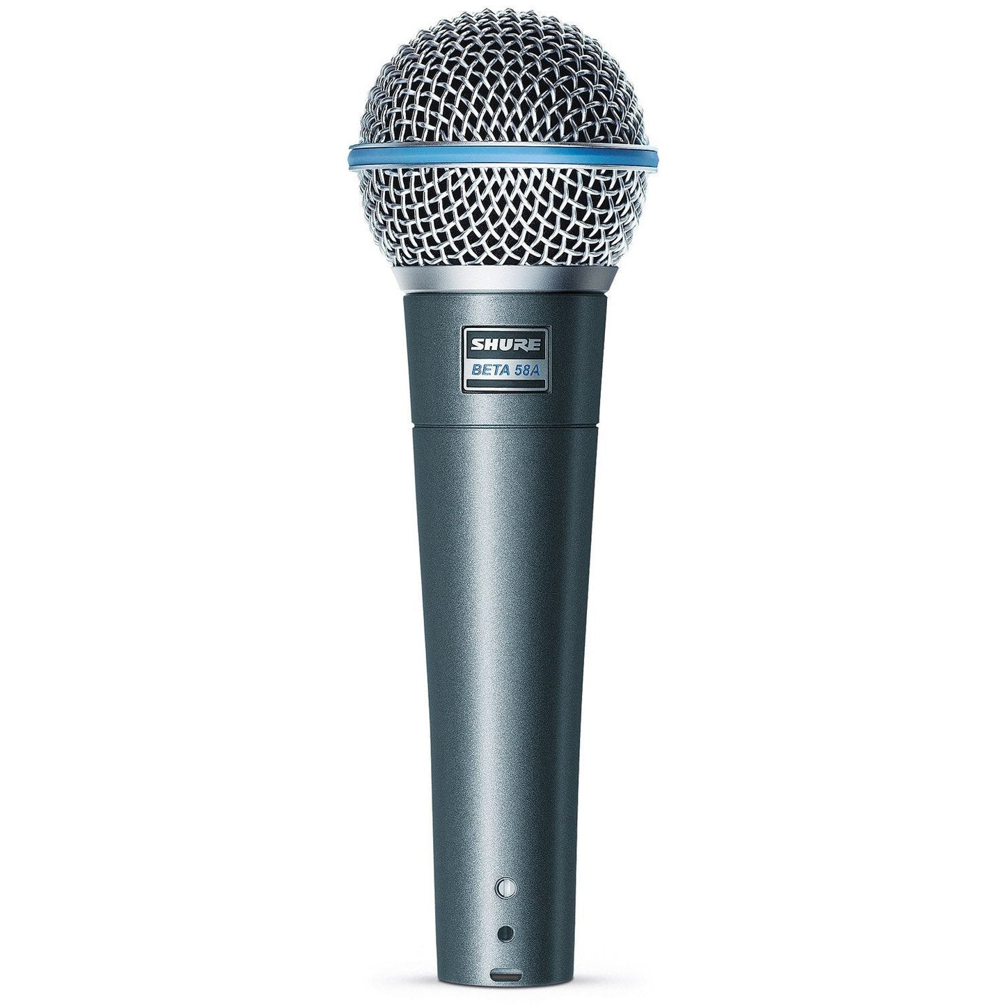 Shure Beta 58A Supercardioid Vocal Microphone & Pig Hog Black & White Woven Mic Cable, 20ft XLR - Bundle