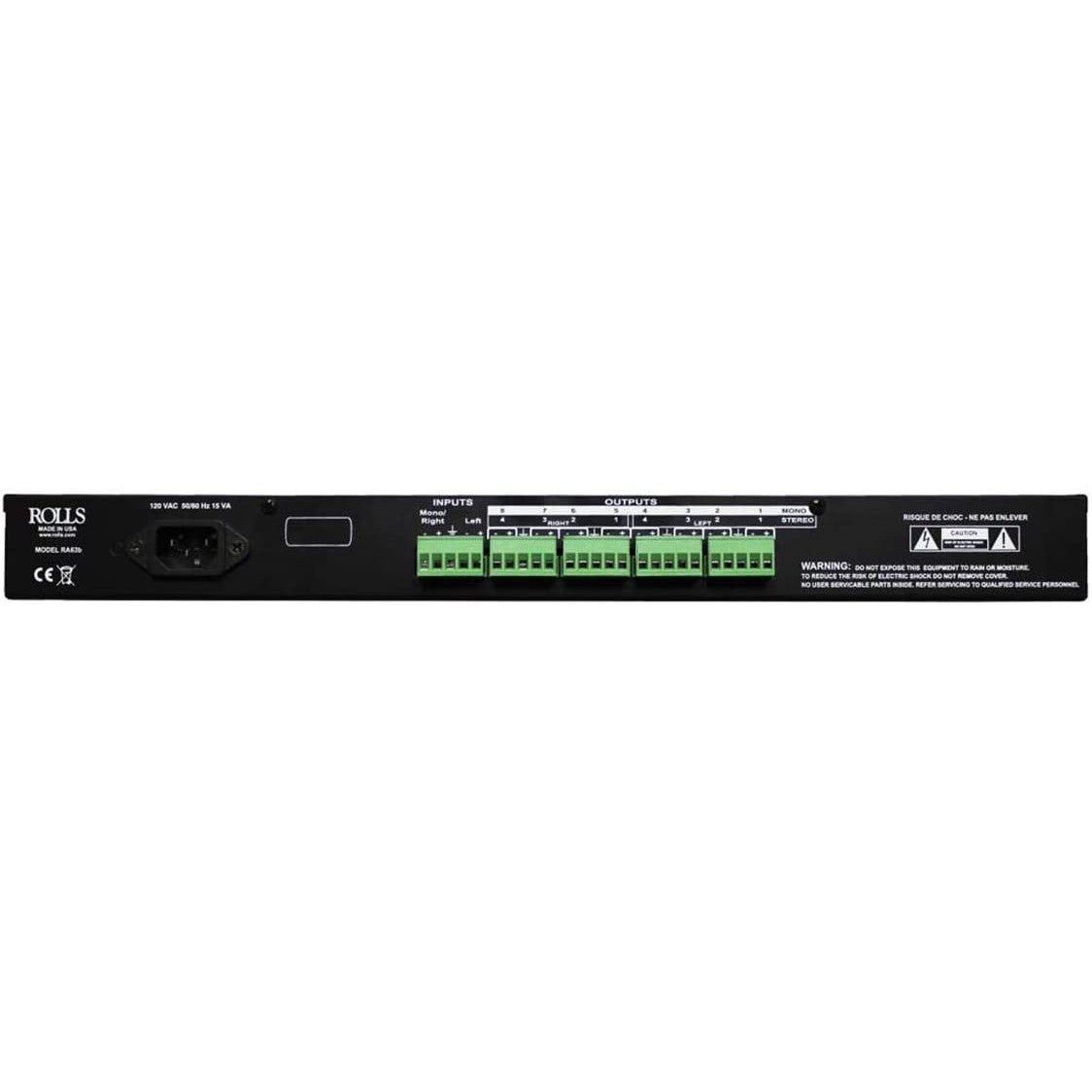 ROLLS RA63b Eight Channel Audio Distribution Amplifier, Rack Mountable