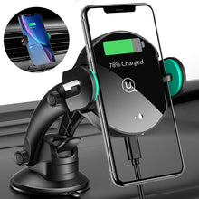 Load image into Gallery viewer, Wireless Car Charger USAMS 10W Qi Fast Charging Mount with Infrared Auto Clamping Windshield Dashboard Air Vent Phone Holder for iPhone X/XR/XS Max/8/8 Plus Samsung Note 9/8 S10/S10+/S9+ S8+ (Black2)